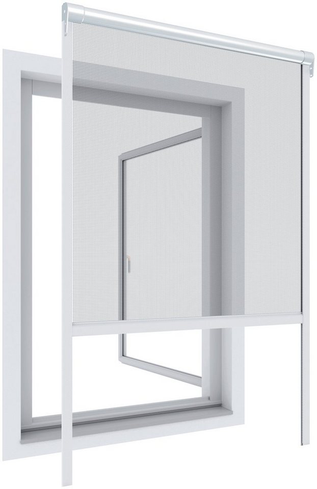 Windhager Insektenschutz-Fensterrahmen Rollo Basic, BxH: 160x160 cm, kürzbar, inkl. Befestigungsmaterial von Windhager