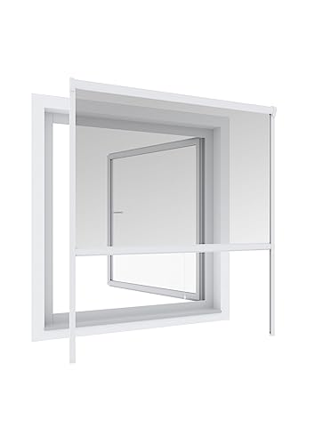 Windhager Insektenschutz Rollo Plus, Aluminium-Rollo, Fliegengitter, Alurahmen für Fenster, weiß, Selbstbausatz 100 x 160 cm von Windhager