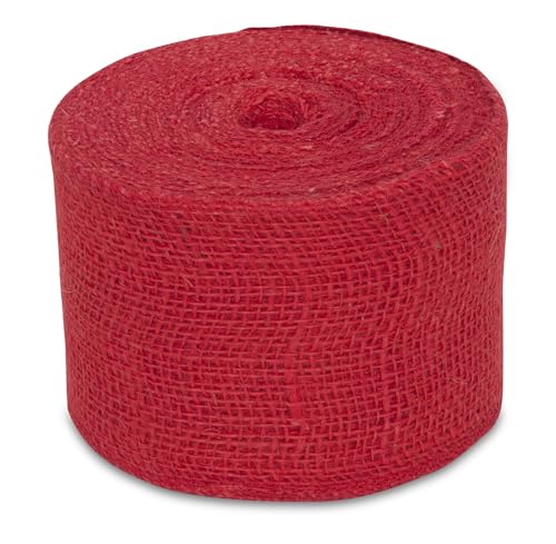 Windhager Jute-Wickelstreifen ÖKO, Jutegewebe, Juteband, Deko-Band, Bastelband aus Jute, rot, 10 cm x 25 m, 05852 von Windhager