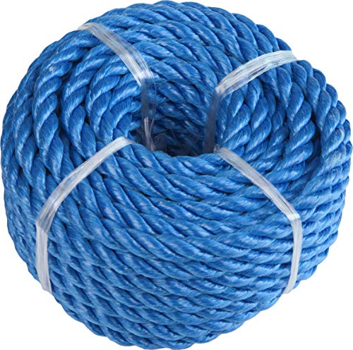 Windhager Seil aus Polypropylen, Outdoor-Seil, Reepseil, Gartenseil, Allzweckseil, Strick, Festmacherleine, gedreht, 8mm x 10m, blau, 05758 von Windhager