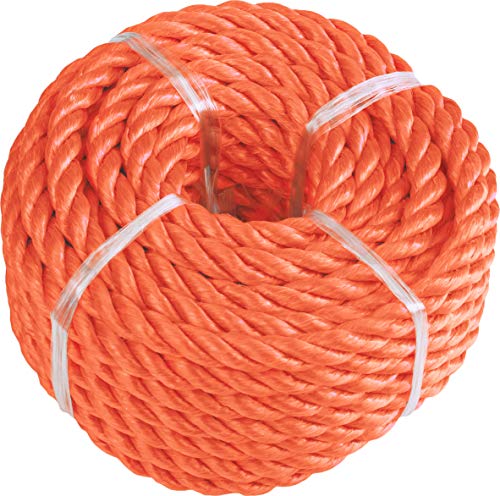 Windhager Seil aus Polypropylen, Outdoor-Seil, Reepseil, Gartenseil, Allzweckseil, Strick, Festmacherleine, gedreht, 8mm x 10m, orange, 05789 von Windhager