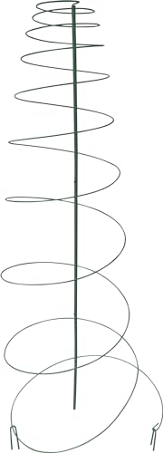 Windhager Rankspirale Metall, 150 cm x DM: 50 cm, Grün, beschichtetes Metall, Rankhilfe für Garten, Pflanzenstütze, Rankstab für Kletterpflanzen, inklusive 3-teiligem Stab, Spirale und zwei Bodenanker von Windhager