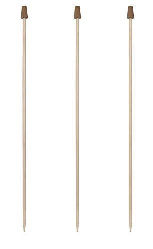 Windhager Rosenkugelstab SET, Holzstab für Gartenkugeln, Holz-Stab für Glaskugeln, mit Korkaufsatz, für Rosenkugeln mit 12 -16 cm, 3 Stück, 100 cm, 89142 von Windhager