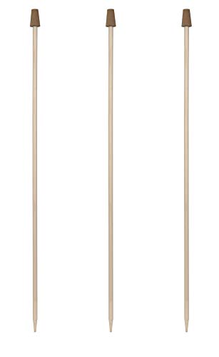 Windhager Rosenkugelstab SET, Holzstab für Gartenkugeln, Holz-Stab für Glaskugeln, mit Korkaufsatz, für Rosenkugeln mit 12 -16 cm, 3 Stück, 100 cm, 89142 von Windhager