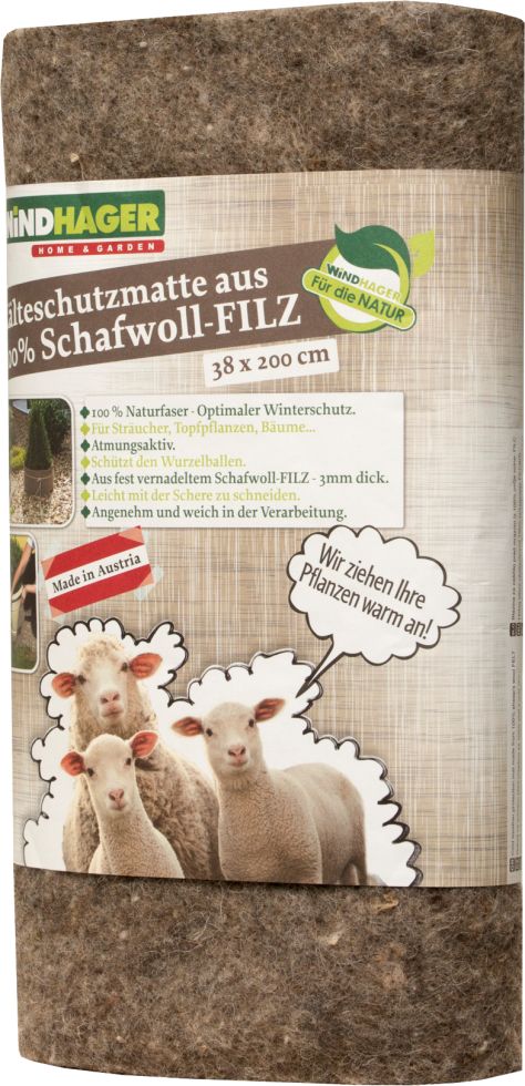 Windhager Schafwoll-Filzmatte grau 2 x 0,5 m von Windhager
