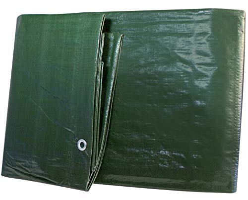 Windhager Schutzplane LIGHT, Holz-Schutzplane, Allzweckplane, Abdeckplane für Draußen, Gewebeplane, Grammatur 80 g/m², 4 x 6 m, 07040, Grün von Windhager