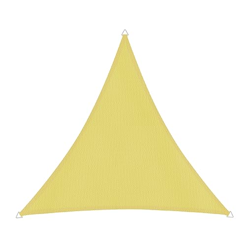 Windhager Sonnensegel Cannes Dreieck 4 x 4 m (gleichschenkelig), Sonnenschutz für Garten & Terrasse, UV- und witterungsbeständig, gelb,10721 von Windhager