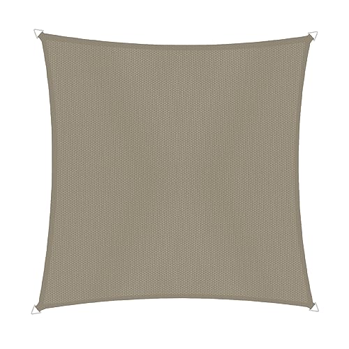 Windhager Sonnensegel Cannes Quadrat 3 x 3 m (gleichschenkelig), Sonnenschutz für Garten & Terrasse, UV- und witterungsbeständig, Taupe, 10729 von Windhager