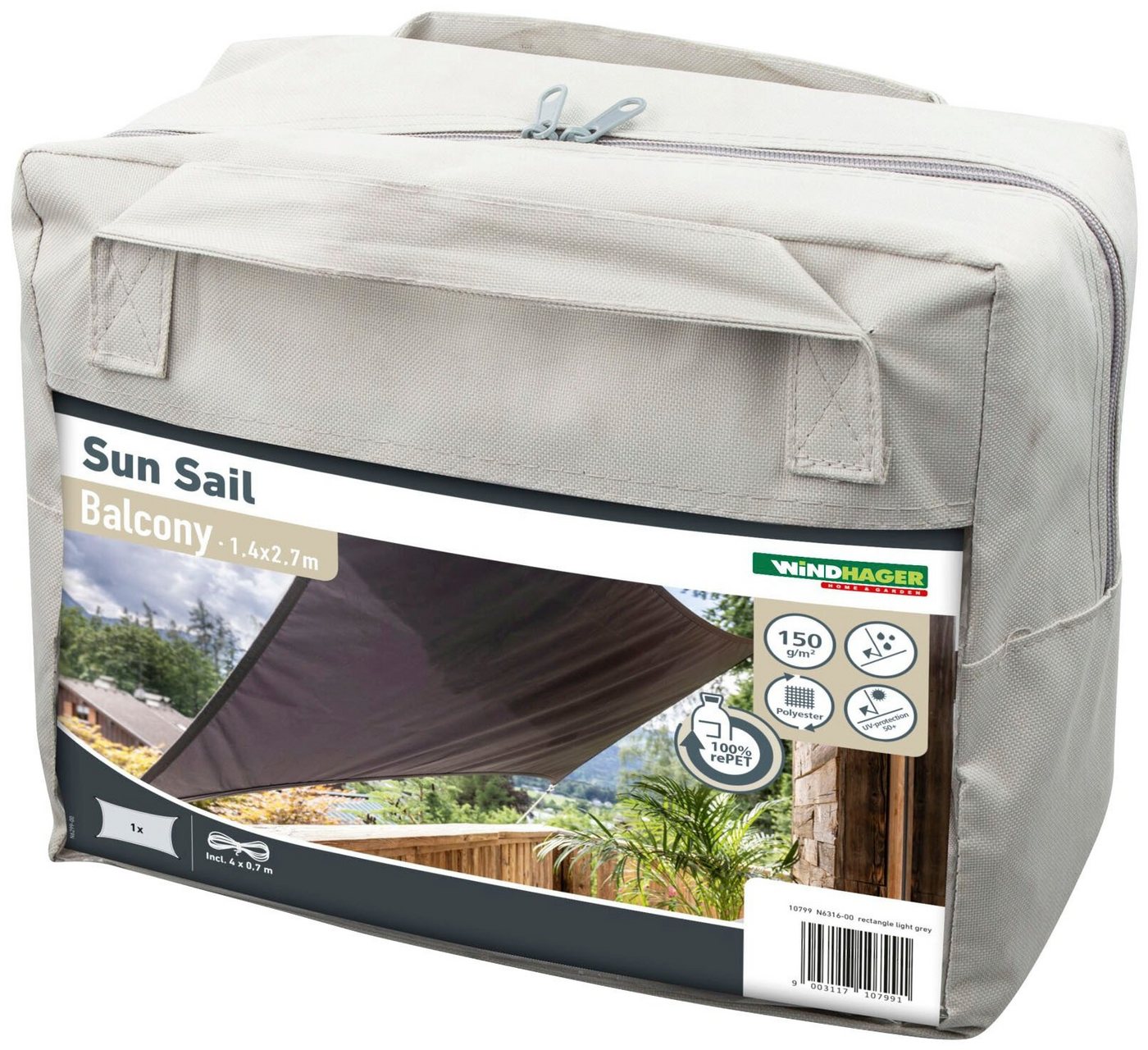 Windhager Sonnensegel, 140x270 cm, wasserabweisend Windhager Sonnensegel, 140x270 cm, wasserabweisend von Windhager