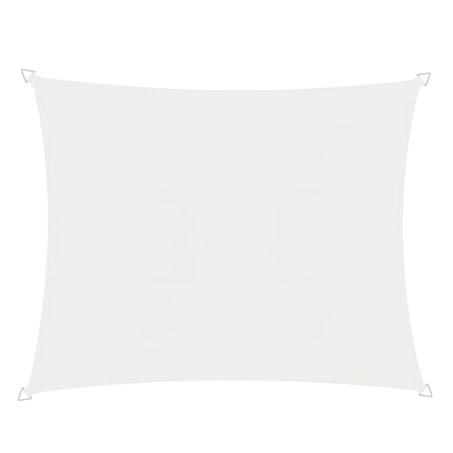 Windhager Sonnensegel Cannes, Weiß, rechteckig, Beschichtetes Polyestergewebe, 4 x 3 m, 180 g/m², Sonnenschutz für Garten, Terrasse oder Balkon, inklusive Befestigungsseil, reißfest, waschbar von Windhager