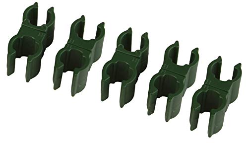 Windhager Stabverbinder-Clip 360°, Multifunktionsclip, Pflanzstabbefestigung, Stabverbindung für Pflanzen, Clip für Pflanzen Sicherung, 11mm, 5 Stk., grün, 07107 von Windhager