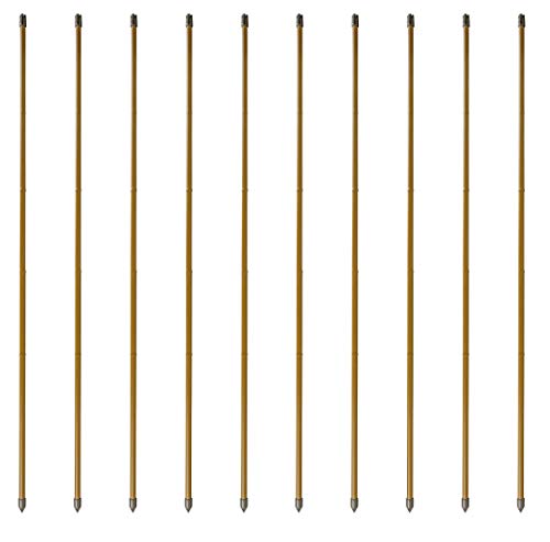 Windhager Stahl-Pflanzstab Bambusoptik-Set, Stahl-Rankstab, Pflanzenstütze, Rankhilfe, Pflanzstäbe, Tomatenstäbe, Braun, 10 Stück, 120 cm, 89134 von Windhager