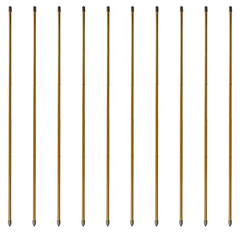Windhager Stahl-Pflanzstab Bambusoptik-Set, Stahl-Rankstab, Pflanzenstütze, Rankhilfe, Pflanzstäbe, Tomatenstäbe, Braun, 10 Stück, 150 cm, 89137 von Windhager