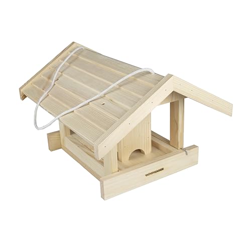 Windhager Vogelfuttersilo Rastkogel - ausziehbare Futterlade - aus Kiefernholz, Füllvolumen 1 Liter - Vogelfutterhaus, Vogelfutterstation, Vogelfutterspender, Futterstelle - inkl. Aufhängevorrichtung von Windhager