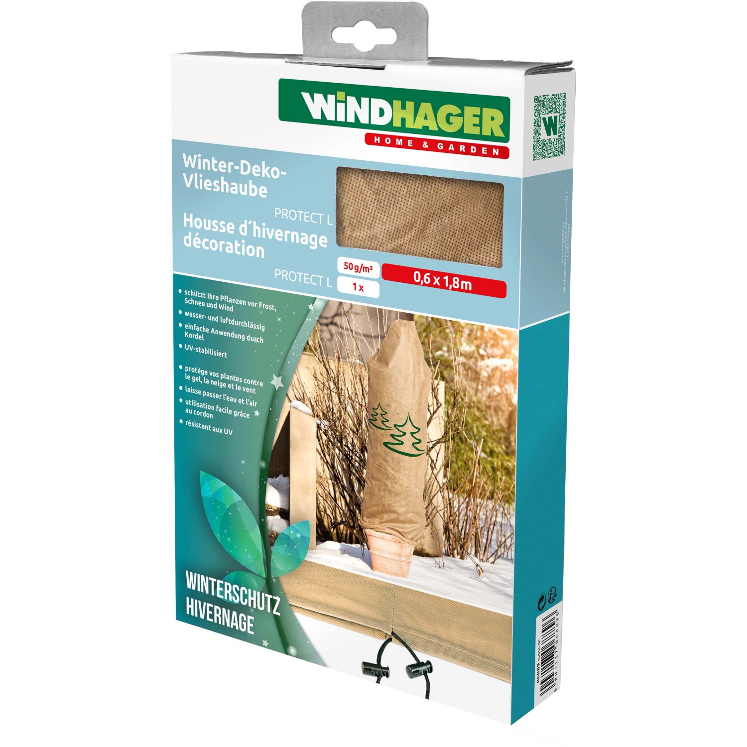 Windhager Winter-Deko-Vlieshaube Protect Tannenbaum 0,6 m x 1,8 m von Windhager