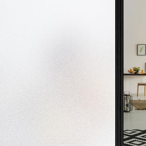 Windimiley Fensterfolie Blickdicht Sichtschutzfolie Fenster 90 x 300 cm Privatsphäre Glasfolie Innen Selbsthaftend Milchglasfolie Anti-UV Statisch Haftend ohne Kleber für Zuhause Büro Matt von Windimiley