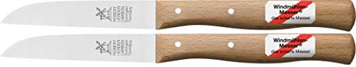 2 x Gemüsemesser, kleines Küchenmesser mit Holzgriff, Schälmesser, 8,5 cm Herder Windmühlenmesser Klassiker mittel von Windmühlen