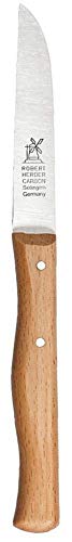 Windmühlen 1385 Gemüsemesser mit gerader Klinge, langer 85 mm Griff aus Buche von Windmühlenmesser