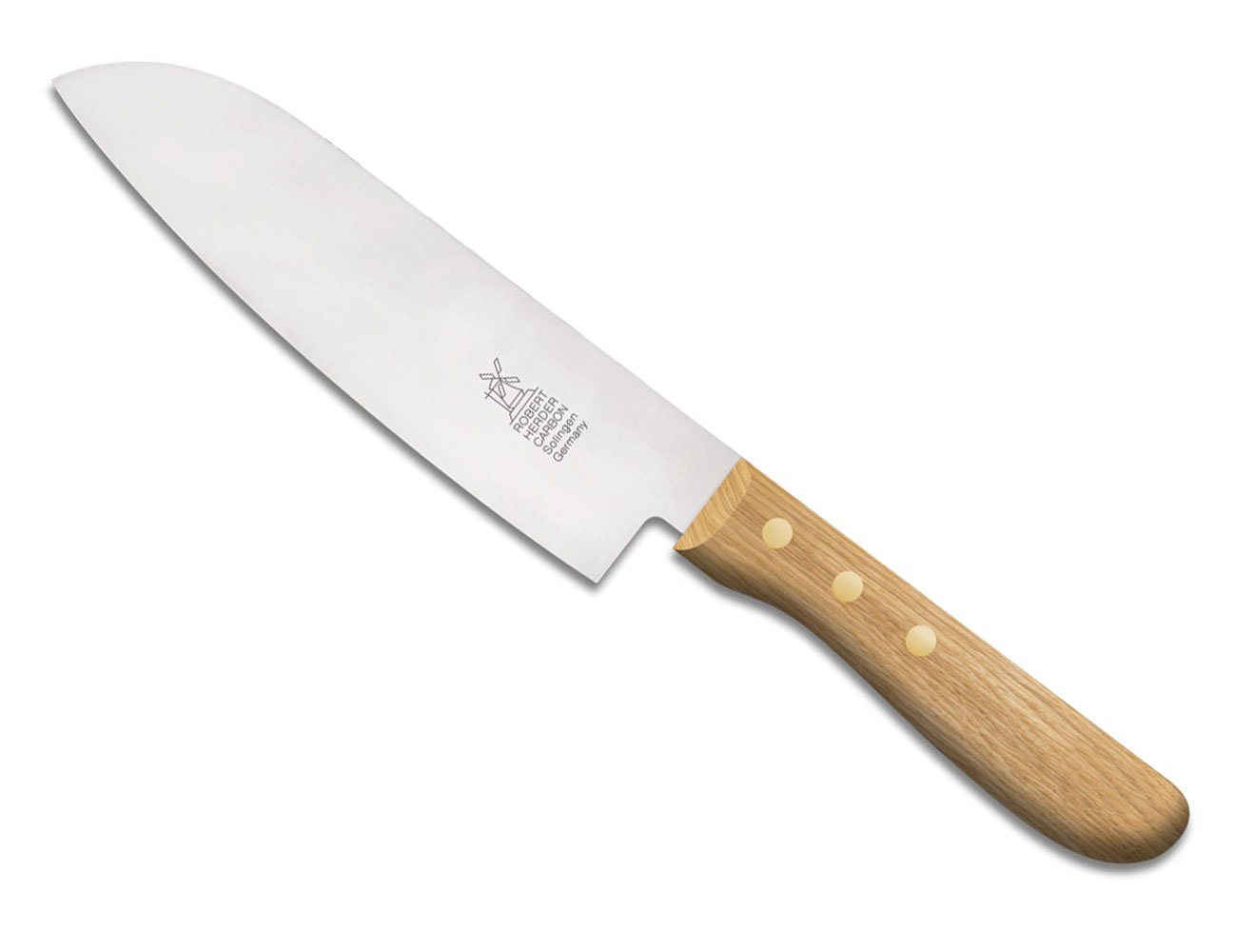 Windmühlenmesser Santokumesser Santoku BBQ Edition, Klinge: rostfrei, Griff: Eichenholz von Windmühlenmesser