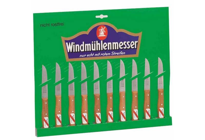 Windmühlenmesser Universalküchenmesser Küchenmesser-Karte mit 10 Messern gerade Klinge 85 mm von Windmühlenmesser