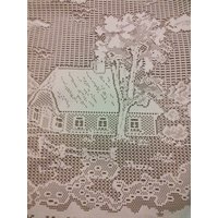 Große Spitze Faut Filet Vorhang Panel Französisch Vintage Haus Cottage Muster von WindowsOfParis