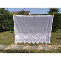 Spitze Faut Filet Vorhang Panel Französisch Vintage Haus Cottage Muster von WindowsOfParis