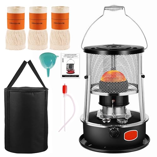 Windpost Indoor & Outdoor Kerosin Heizung mit 3 Dochten, 9000 BTU, kein Strom erforderlich, kabelloser tragbarer Heizstrahler für Camping, Kochen und Heizen von Windpost
