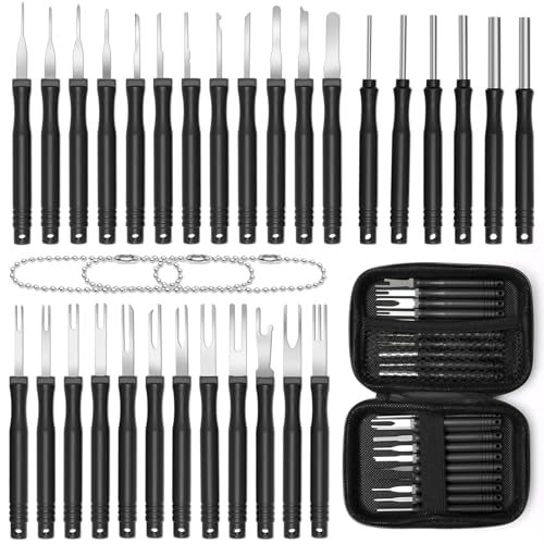 Windspeed 30+4P Terminal Pin Removal Tool Kit, Electrical Pin Removal Tool Kit Pin Extractor Wire Terminal Release for Car Connector (Black) von Windspeed