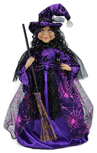 Windy Hill Collection 45,7 cm violett & schwarz Tischstoff Halloween Herbst Ernte Hexe Sammelfigur Figur Kunststoff Kegel Körper 918002 von Windy Hill Collection