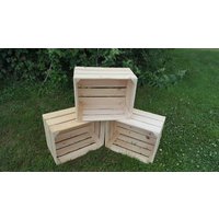 3 X Saubere Apfelkisten Aus Holz, Ideale Aufbewahrungsboxen Box Display Kisten Bücherregal Idee Vintage Bushell Style von WineBoxesEtc