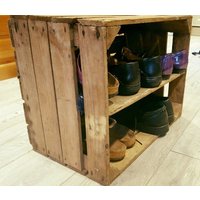 "Shabby Chic Schuhregal/Aus Holz - Handgemachtes Vintage "Apfelkiste Holz" Scheffel." von WineBoxesEtc