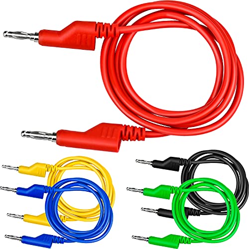 Winfred Bananenstecker Kabel Krokodilklemme 1m Messleitung 4mm Bananenstecker 5 Stück Kabel Messleitungen für Multimeter Spannungsprüfer Strommessgeräte Stromprüfer Widerstandsmessgeräte von Winfred