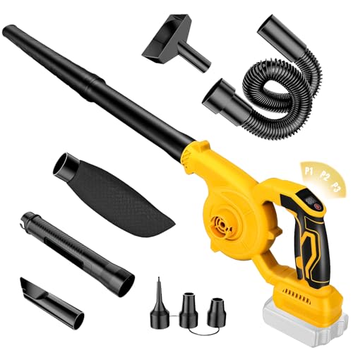 Akku Laubbläser Kompatibel für Dewalt 18/20V Akku, Elektrische Gartenblattgebläse und Staubsauger, Kabelloser Akku Gebläse für Rasenpflege, Laubblasen, Auto-Eckenreinigung (ohne Akku) von WingFly