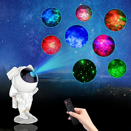 WingFly Astronauten Sternenhimmel Projektor, LED Galaxy Starry Light Projector mit Fernbedienung Timer, Sternenprojektor Lampe Kinder Nachtlicht für Familientreffen Geschenke Schlafzimmer Party von WingFly