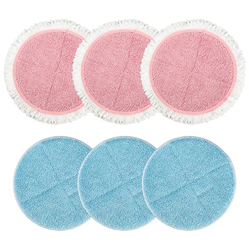 Ersatz Mop Pads, 6 Stück Mop Microfaser Reinigung Pads, Wischmopp-Reinigungskissen für Zuhause, Büro, Hartholz, Marmor, Fliesen (19 cm) von WingFly