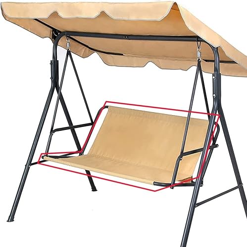 Ersatz-Schaukel Sitzbezug für Hollywoodschaukel, Sitzbezug für Gartenstuhl, für den Außenbereich 2- und 3-Sitzer(Beige 168 x 56 x 56 cm) von WingFly