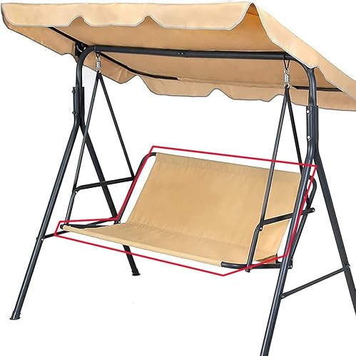 Ersatz-Schaukel Sitzbezug für Hollywoodschaukel, Sitzbezug für Gartenstuhl, für den Außenbereich 2- und 3-Sitzer Beige 148 * 52 * 52cm von WingFly