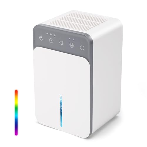 Luftentfeuchter Elektrisch, 1.5L Entfeuchter mit Funktion Abtauen & Automatische Abschaltung, 6-8-10H Timer, Tragbarer Raumentfeuchter Leiser Schlafmodus, Dehumidifiers von WingFly