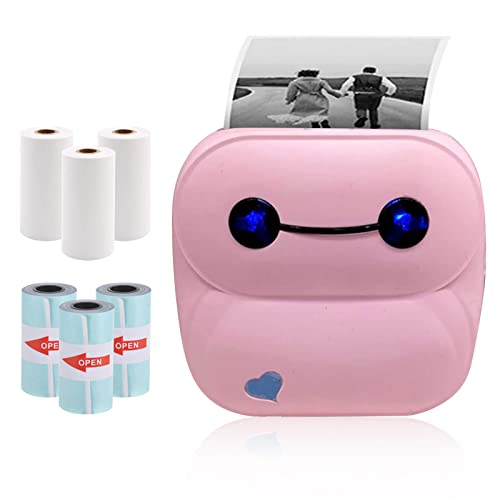 WingFly Mini Drucker Fotodrucker Thermofotodrucker Bild Fotoetiketten Memo Quittungspapierdrucker Taschendrucker mit 6 Rollen Druckerpapie für Smartphone mit Android, iOS System von WingFly