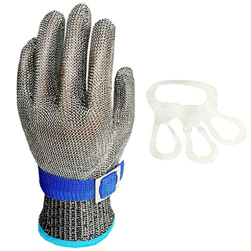 Schnittschutzhandschuhe Edelstahl Arbeitshandschuhe Schnittfester Schneide Handschuhe Schutzhandschuhe zum Hacken Fleischverarbeitung Küchenhandschuhe Arbeitshandschuhe für Baustelle Ein Handschuh von WingFly