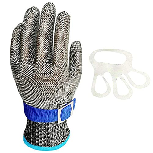 Schnittschutzhandschuhe Edelstahl Arbeitshandschuhe Schnittfester Schneide Handschuhe Schutzhandschuhe zum Hacken Fleischverarbeitung Küchenhandschuhe Arbeitshandschuhe für Baustelle Ein Handschuh L von WingFly