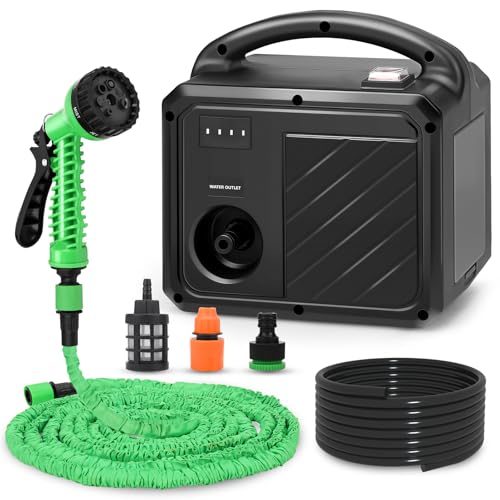 Tragbare selbstansaugende Pumpe für Makita 18V Akku, Akkubetriebene 18V Wasserpumpe (nur Werkzeug, keine Batterie), mit 15-Meter-Wasserauslassrohr, Hochdruck-Wasserpistole 8 Sprühmuster von WingFly