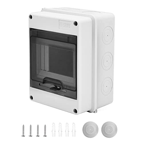 Verteilerkasten Aufputz, IP65 Waterproof Sicherungskasten, für 5 Module Aufputzverteiler, für Feuchtraum Verteilerkasten Unterverteilung Garten Oder Außenbereichen (5 Module) von WingFly