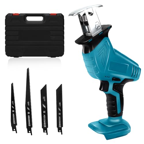 WingFly Akku-Reciprosäge für Makita 18V Akku, Professional Säbelsäge mit 4 Sägeblättern, 2700RPM Elektrischer Säbelsägen mit stufenlosem Drehzahlschalter, Kann Metall, Holz(ohne Akku) von WingFly