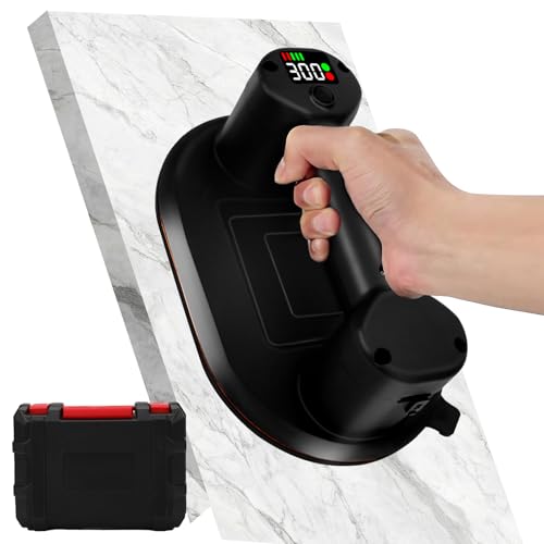 WingFly Akku Vakuum Saugheber, 9.4 Zoll Elektrisch Vakuum Saugnapf mit 2 Motoren, 4000 mAh Akku, LCD-Anzeige, 300 KG Saugkraft, Elektrischer Saugheber Fliesenheber für Fliesen, Glas, Marmor WingFly Akku Vakuum Saugheber, 9.4 Zoll Elektrisch Vakuum Saugnapf mit 2 Motoren, 4000 mAh Akku, LCD-Anzeige, 300 KG Saugkraft, Elektrischer Saugheber Fliesenheber für Fliesen, Glas, Marmor von WingFly