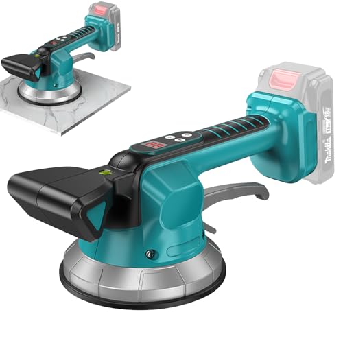 WingFly Fliesenrüttler für Makita 18V Batterie, Fliesen Vibrationsgerät, Fliesenleger Maschine mit 10 stuftige Geschwindigkeit, 14.5cm Saugnapf, 100kg Adsorption für 30-240cm Fliesen von WingFly