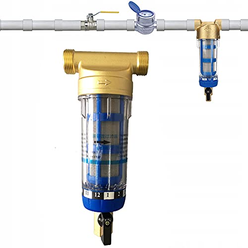 WingFly Wiederverwendbare Spin-Down-Sediment-Wasserfilter Wasser-Vorfilter Micron-Vorfilter-Wasserreiniger Zubehör, für Brunnenwasserschlauch-Sedimentfilter (3/4'' oder 1/2'' Male Thread) (3/4'') von WingFly