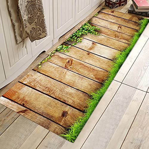 Wingbind Bereich Teppich rutschfeste Große Türmatte Grüne Wiese Gemusterte Teppichbodenmatte Treppenauflagen für Wohnzimmer Schlafzimmer Flur Küche, 2x6ft von Wingbind