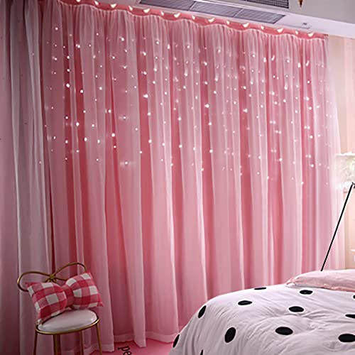 Wingbind Sheer und Blackout Vorhänge Set, Aushöhlen Sterne Gemustert, Prinzessin Stil Vorhang für Zuhause, Wohnzimmer, Schlafzimmer, Kinderzimmer, Balkon, Hotel Dekoration 100 * 200cm EIN Stück von Wingbind