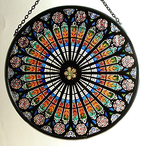 HENSITA Dekorativer Sonnenfänger aus Buntglas, handbemalt, Strasburg-Design - Hängender Schmuck, Glas, Feste und Feierlichkeiten von Winged Heart